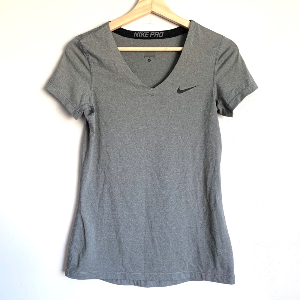 Nike Pro Women’s Victory Grey V Neck Training Top